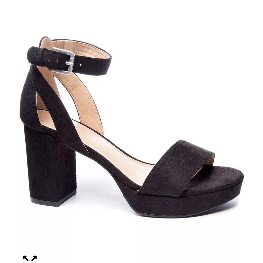 Chinese laundry Women’s Black Ankle-Strap Block Heel Sandals size 9